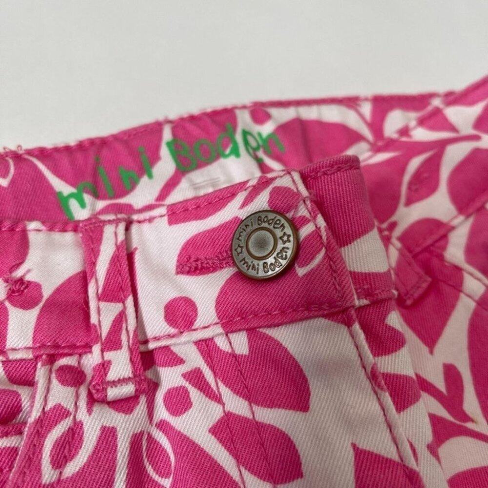 Mini BODEN girls Pink Floral Capri pants Sz 6Y - Picture 5 of 7